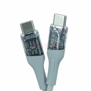 Кабель Type-C - Type-C Hoco U111 (5A/60W/оплетка нейлон/1.2 м) серый