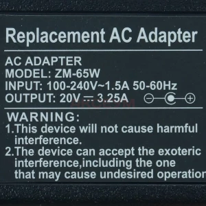 Блок питания для ноутбуков Lenovo 20V 3.25A 65W (4.0x1.7) - Стандарт