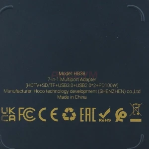 Переходник Type-C Hoco HB38 HDTV/SD/TF/USB3.0/USB2.0*2/PD100W (черный)