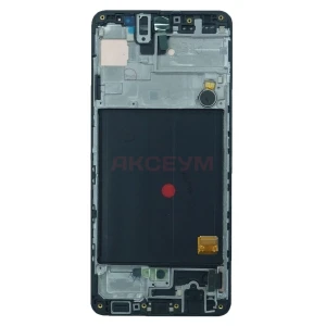 Дисплей с рамкой для Samsung Galaxy A51 (A515F) с тачскрином (черный) - Оригинал REF
