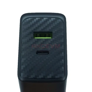 Сетевая зарядка USB/Type-C GaN (65W/QC3.0/PD) черная