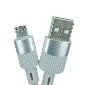 Кабель USB - MicroUSB Hoco X99 (2.4A/прозрачный силикон/термостойкий) серый