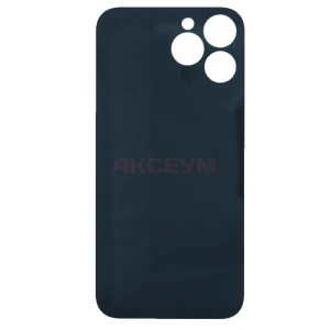 Задняя крышка для iPhone 13 Pro Max (широкий вырез под камеру/логотип) серая - Премиум