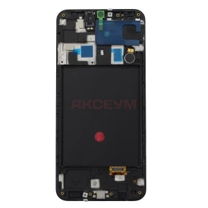 Дисплей с рамкой для Samsung Galaxy A20 (A205F) с тачскрином (черный) - Оригинал REF