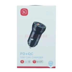 Автомобильное зарядное устройство USB/Type-C XO CC33 (18W/QC3.0/PD/1Type-C/1USB) черное