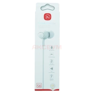 Гарнитура mini jack 3.5 XO S6 (вакуумная) белая