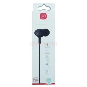 Гарнитура mini jack 3.5 XO S6 (вакуумная) черная