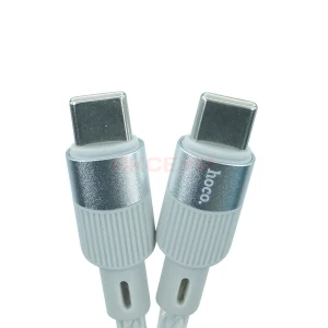 Кабель Type-C - Type-C Hoco X99 (3A/60W/PD/прозрачный силикон/термостойкий) серый