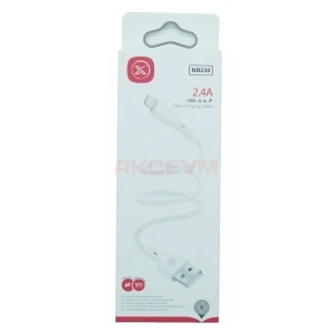 Кабель USB - Lightning XO NB230 (2.4A) белый