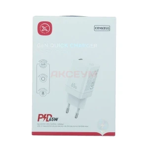 Сетевая зарядка Type-C XO CE10 (65W/PD/GaN) белая