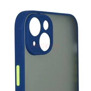 Чехол накладка для iPhone 14 Plus PC041 (темно-синий/черный)