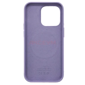 Чехол накладка для iPhone 14 Pro MagSafe Silicone с анимацией (лиловый)