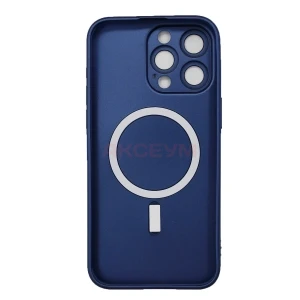 Чехол-накладка для iPhone 15 Pro Max SM020 Matte MagSafe (темно-синий)