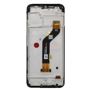 Дисплей с рамкой для Tecno Spark 8C с тачскрином (черный) - Оригинал