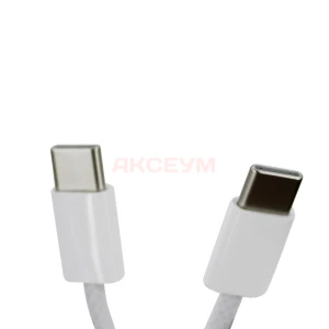 Кабель Type-C - Type-C для iPhone 15-17 Pro Max/Air (60W/PD/оплетка нейлон) белый - Оригинал