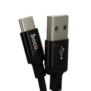 Кабель USB - Type-C Hoco X14 (3A/оплетка нейлон/1 м) черный