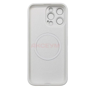 Чехол накладка для iPhone 15 Pro Max MagSafe SM021 (белый)