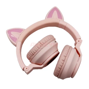 Беспроводные наушники Borofone BO18 Cat Ear (накладные/кошачьи ушки) розовые