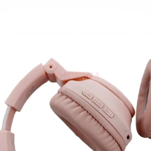Беспроводные наушники Borofone BO18 Cat Ear (накладные/кошачьи ушки) розовые