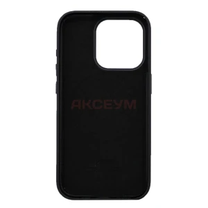 Чехол накладка для iPhone 15 Pro MagSafe SM002 экокожа (черный)