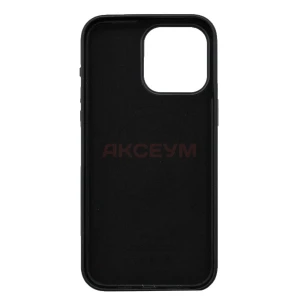 Чехол накладка для iPhone 15 Pro Max MagSafe SM002 экокожа (черный)