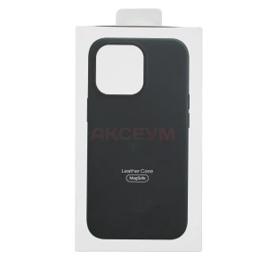 Чехол накладка для iPhone 14 MagSafe SM002 экокожа (черный)