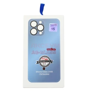 Чехол накладка для iPhone 15 MagSafe SM021 (синий)