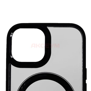 Чехол накладка для iPhone 15 MagSafe SM004 (черный)