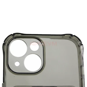 Чехол накладка для iPhone 15 SC276 с карманом для карты (черный)
