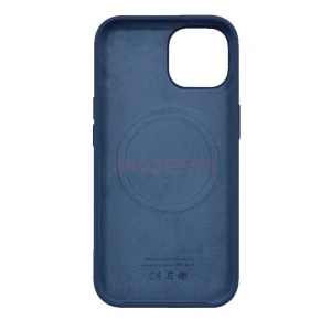 Чехол накладка для iPhone 15 Plus MagSafe Silicone с анимацией (зимний синий)