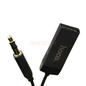Автомобильный AUX-адаптер Hoco E78 (Bluetooth с кабелем/3.5 мм) серый