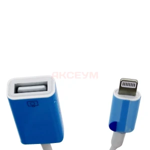 Кабель OTG USB - lightning (10см, 1A) RockBox (белый)