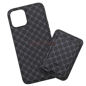 Чехол накладка для iPhone 13 Pro SM022 MagSafе c картхолдером (черный)