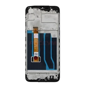 Дисплей с рамкой для Realme C3 с тачскрином (черный) - Оригинал