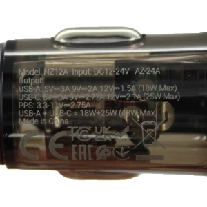 Автомобильное зарядное устройство USB/Type-C Hoco NZ12A (43W/QC3.0/PD/1Type-C/1USB) черное