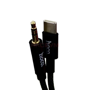 Кабель AUX 3.5 мм Jack - Type-C Hoco UPA-19 (оплетка нейлон) черный