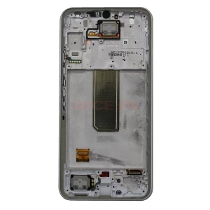 Дисплей с рамкой для Samsung Galaxy A34 5G (A346B) с тачскрином (серебро) - Оригинал