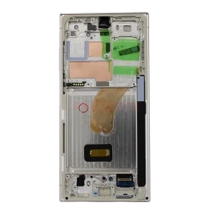 Дисплей с рамкой для Samsung Galaxy S23 Ultra (S918B) с тачскрином (бежевый) - Оригинал