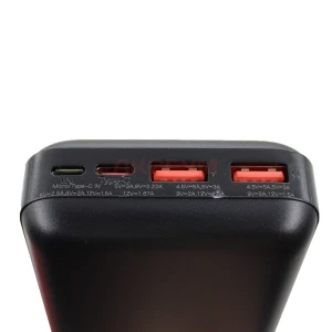 Внешний аккумулятор XO RP188 20000 mAh (22.5W/QC3.0/PD/2USB/MicroUSB/Type-C) черный