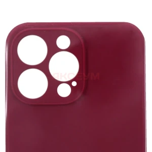 Чехол накладка для iPhone 15 Pro Max ORG Soft Touch с закрытой камерой (бордовый)