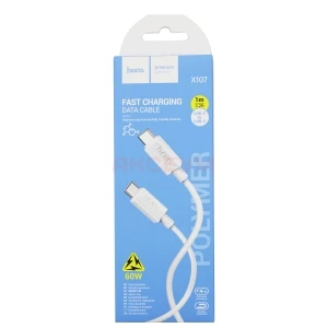 Кабель Type-C - Type-C Hoco X107 (3A/60W/PD) белый