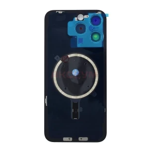Задняя крышка для iPhone 15 Pro Max со стеклом камеры (белая) - Премиум
