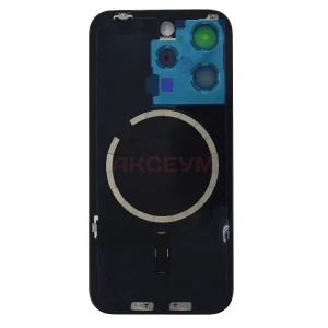 Задняя крышка для iPhone 15 Pro со стеклом камеры (синяя) - Премиум