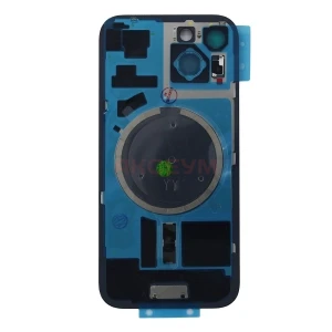Задняя крышка для iPhone 15 со стеклом камеры (черная) - Премиум