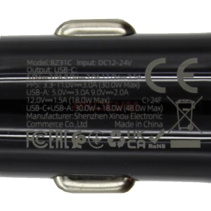 Автомобильное зарядное USB/Type-C Borofone BZ31C (30W/QC3.0/PD/1Type-C/1USB) черное