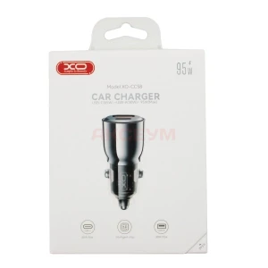 Автомобильное зарядное устройство USB/Type-C XO CC58 (95W/QC3.0/PD/1Type-C/1USB) черное