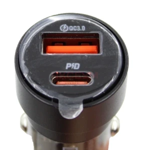 Автомобильное зарядное USB/Type-C BC CC15 (75W/QC3.0/PD/1Type-C/1USB) черное