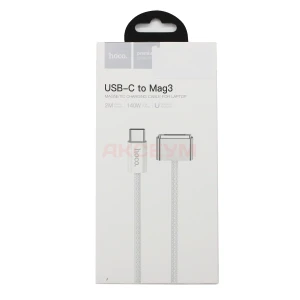 Кабель Type-C - Mag 3 Hoco X103 (140W/магнитный/оплетка ткань/2 м) белый
