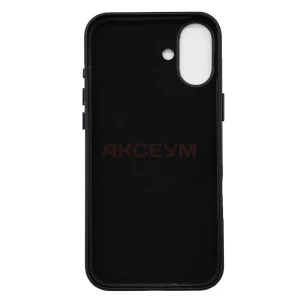 Чехол накладка для iPhone 16 Plus MagSafe SM002 экокожа (черный)