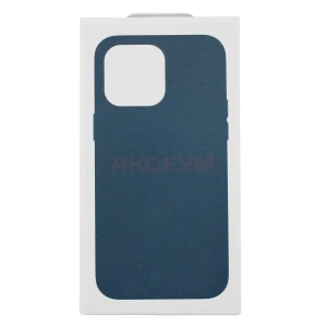 Чехол накладка для iPhone 16 Pro Max MagSafe SM002 экокожа (голубой)